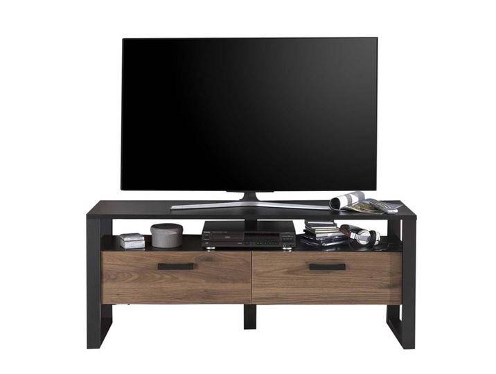 TV Lowboard mit zwei Schubladen ein offenes Gerätefach von Natura-Classico