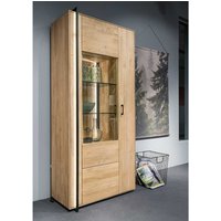 XL Schrank Vitrine in Asteichefarben Massivholz und Glas von Natura Classico