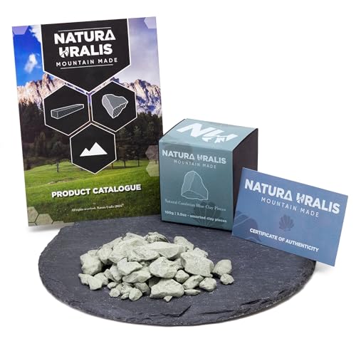 Natura Uralis Cambrian Blaue Tonerde | 100g Natürliche Blaue Tonerde, Blau-Grau Bis Pastellblau – Erstaunliches Knirschen, Befriedigend Erdige, Samtige Und Feste Textur, ASMR-Erlebnis von Natura Uralis