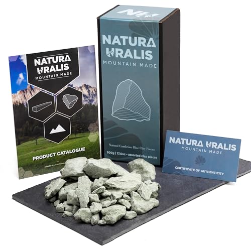 Natura Uralis Cambrian Blaue Tonerde | 500g Natürliche Blaue Tonerde, Blau-Grau Bis Pastellblau – Erstaunliches Knirschen, Befriedigend Erdige, Samtige Und Feste Textur, ASMR-Erlebnis von Natura Uralis