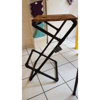 Barhocker Sitz Loft Indus Rohdesign Vintage Rohre Öko-Design Recycling Fabrikstil von NaturaeDesignFrance