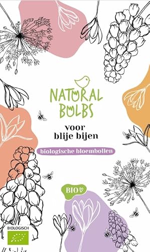 Natural Bulbs – Happy Bee Geschenktüte 50 ST - BIO - Blumenzwiebeln winterhart mehrjährig aus Holland – Perfekt für Bienen - Blumenzwiebeln Mix - Frühblüher Frühlingsblumen von Natural Bulbs