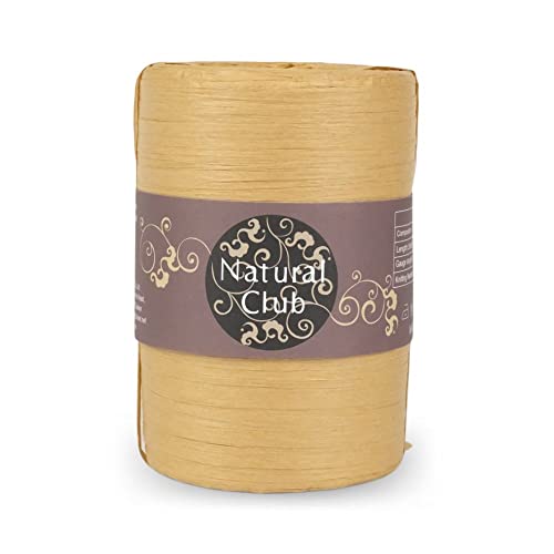 Natural Club Hochwertiges, waschbares Papierbast, weiches, leichtes Bastelpapiergarn zum Häkeln, Stricken(200M) (Weizen) von Natural Club