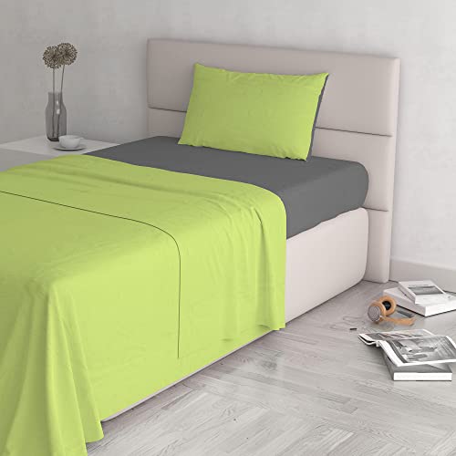 Italian Bed Linen Natural Color Bettwäsche Set, 100% Baumwolle, Säure grün/Rauch, Kleine doppelte Italian Bed Linen Natural Color Bettwäsche Set, 100% Baumwolle, Säure grün/Rauch, Kleine doppelte von Italian Bed Linen