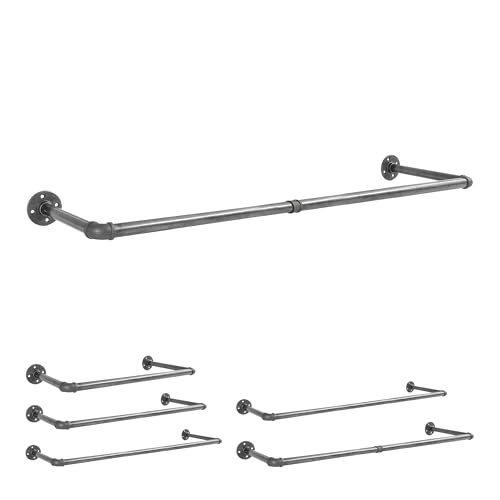 Natural Goods Berlin Kleider-Stange Pipe GARD Wall | Einfache Wand-Montage | Garderoben-Stange im Industrial Design | Kleider-Stangen aus Metall | DIY-Garderobe Temperguss | T30cm * B150cm von Natural Goods Berlin
