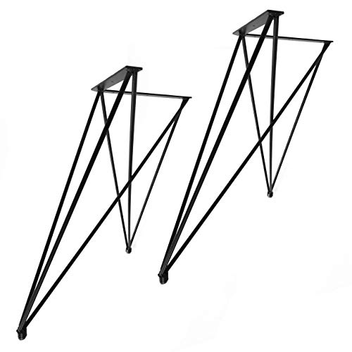 Natural Goods Berlin 2X Tischgestell X Set Hairpin Legs Tischbeine |12mm Stahl | Esstisch, Schreibtisch, Bank, Couchtisch | Schwarz, Weiß (H 72cm (ESS-/Schreibtisch), Schwarz) von Natural Goods Berlin