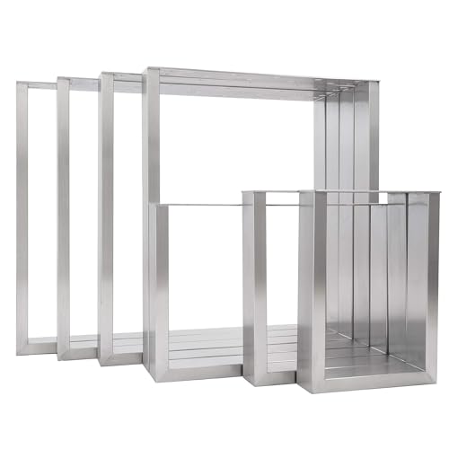 Natural Goods Berlin 2X Tisch-Gestell RECHTECK Edel-Stahl | Einfache Montage | Tisch-Beine aus Metall | Tisch-Kufen ideal für DIY-Projekte wie Esstisch, Schreibtisch, Couchtisch, Bank | 60x72 cm von Natural Goods Berlin