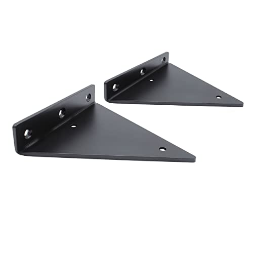 2x Regalträger STEGLITZ | Regalhalter Metall schwebend Wandmontage flexibel | Halter Regalboden Wandkonsole Schweberegal Küche Büro Bücherregal Floating Regalwinkel Design Regalstütze (140mm, Schwarz) von Natural Goods Berlin