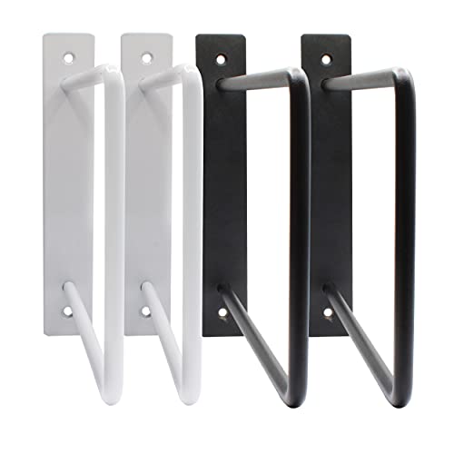 Natural Goods Berlin 2x Regalträger WEDDING | Regalhalterung Industrial Wandmontage Hairpin Legs Rundstahl Wandregal Schweberegal Regalsystem Büro Bücherregal Natural Goods Berlin (250mm, Schwarz) von Natural Goods Berlin