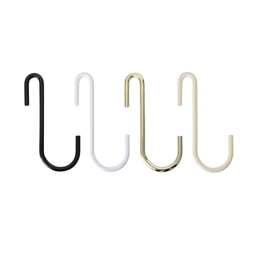 Natural Goods Berlin Design Kleiderhaken GARD FLAT S-Form für 30mm Kleiderstange oder Hakenleiste aus Metall für Garderobe, Küche, Bad, Büro, Garage, Schuppen, Stahlhalter rostfrei (6, Schwarz) von Natural Goods Berlin