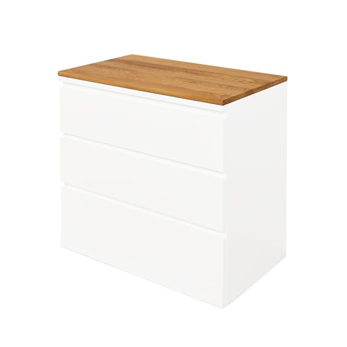 Natural Goods Berlin 1x Deckplatte Malm Eiche - I K E A Upcycling DIY - 2 cm Starke Holzplatte für Malm passgenau mit Antirutschfunktion - Holzbrett Regal - Massivholzplatte Eiche 40 x 48 x 2 cm von Natural Goods Berlin
