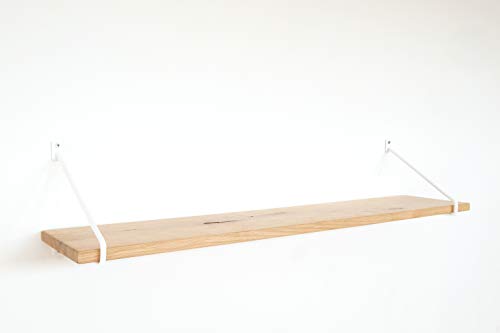 Natural Goods Berlin 1x Design Wandregal Eiche 100cm | viele Farben & Modelle | Regalboden Massivholz Metall Schweberegal hängend, Regalwinkel, Konsole (Regal PRENZLBERG (25cm Tiefe), Weiß) von Natural Goods Berlin