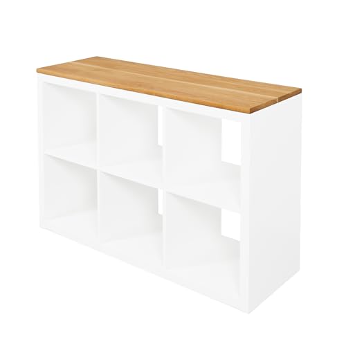 Natural Goods Berlin 1x Kallax Deckplatte Eiche - DIY I K E A Upcycling - 2 cm Starke Kallax Holzplatte passgenau mit Antirutschfunktion - Deckplatte Schrank - Fensterbrett Eiche 112 x 39 x 2 cm von Natural Goods Berlin
