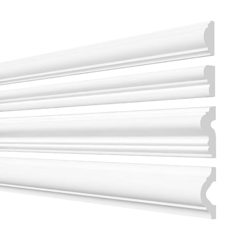 Natural Goods Berlin 1x Wandleiste THEA - Zierleiste Wand 200 cm - Wandleiste Selbstklebend - Wand Leisten Bemalbar - Wandverkleidung Zuschneidbar - DIY Wall Molding - Enden Auf Gehrung Geschnitten von Natural Goods Berlin