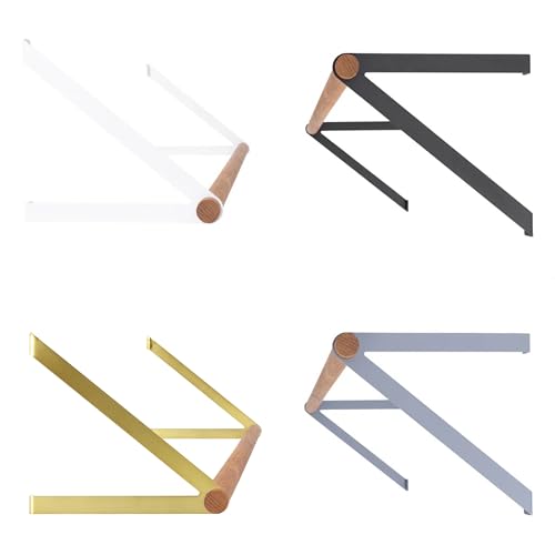 Natural Goods Berlin 2x Kleider-Stange GARD REINICKENDORF | Wandmontage | Kleider-Stangen-Halter aus Metall in Antik-Gold | 130cm Rundstab aus europäischem Eichen-Holz | Ideal als Garderoben-Stange von Natural Goods Berlin