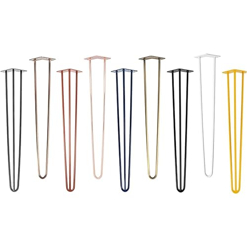 Natural Goods Berlin 4X Hairpin Leg Tisch-Beine | Tisch-Füße aus Metall | Hairpin Legs für DIY-Projekte wie Esstisch & Schreibtisch | Tisch-Gestell 71cm hoch & 3-Streben | Rot von Natural Goods Berlin