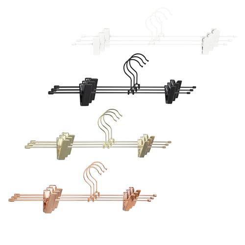 Natural Goods Berlin Gard Hosenbügel 360° drehbar Kleiderbügel Metall Wirbelhaken Multifunktionsbügel platzsparend Rockbügel für Kleiderstangen und Garderobenständer (Hosenbügel - 3er Set, Weiß) von Natural Goods Berlin