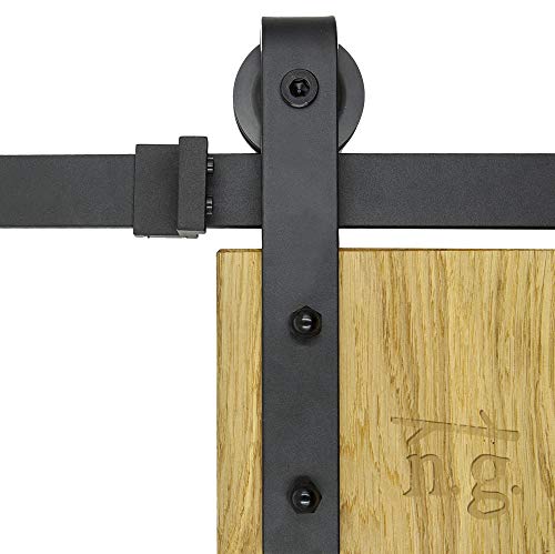 1x Natural Goods Berlin SCHIEBETÜRSYSTEM mehrere Modelle, Schwarz pulverbeschichtet, 2m, Scheunentor, Küchentür, Raumtrenner, Beschlag, Barn Door Hardware (Modell "J 400", Schwarz) von Natural Goods Berlin