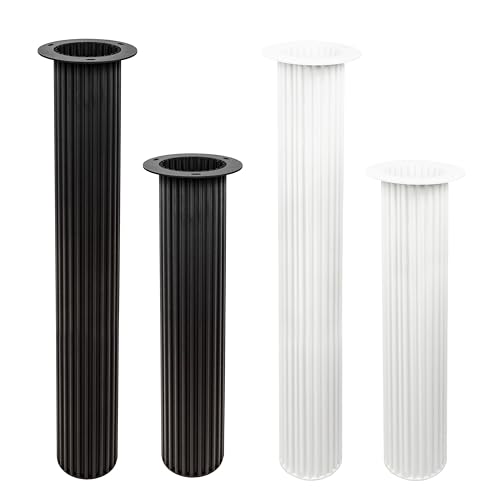 Natural Goods Berlin Tischsäule Single Wavy Tischbein Metall Schwarz 100 cm hoch - Japandi Stil Lamellen-Optik - Tischgestell für Bartisch - Runder Tischfuß Wandtisch - Tischuntergestell für Tisch von Natural Goods Berlin