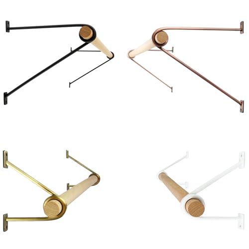Natural Goods Berlin Wandgarderobe GARD Prenzlberg | Kleiderstangenhalterung für die Wand | 8mm Materialstärke | Garderobenstange | DIY (Antik Gold, T26 x B80cm Wandkleiderstange) von Natural Goods Berlin
