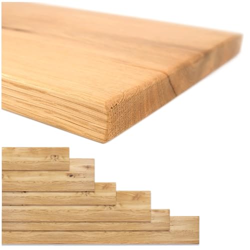 1x Regalbrett EICHE Regalboden Wandregal, Küchenablage, Fensterbank, Schweberegal Massivholz viele Maße Einlegeboden Rustikal Wandboard schwebend Halterung Bücher Dekoration (25cm Tiefe, 200cm Breite) von Natural Goods Berlin