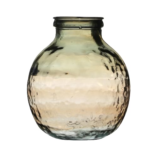 NATURAL LIVING VASE Louise 9L BERNSTEINFARBEN AUS RECYCELTEM Glas Durchmesser 25CM X H30CM von NATURAL LIVING