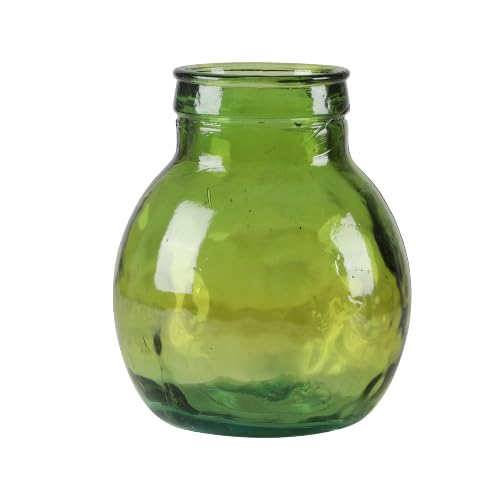 NATURAL LIVING VASE Louise 4L SMARAGDGRÜN RECYCELTES Glas Durchmesser 20CM X H24CM von NATURAL LIVING