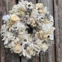 Türkranz Wandkranz Trockenblumenkranz Kranz Für Hochzeit Dekokranz Weiß Naturkranz Aus Trockenblumen Haltbarer von NaturalArtDecoShop