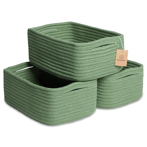NaturalCozy Rechteckige Regalkörbe, 30 x 20,3 x 11,4 cm, Grün, 3 Stück NaturalCozy Rechteckige Regalkörbe, 30 x 20,3 x 11,4 cm, Grün, 3 Stück von NaturalCozy