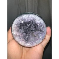 Geschliffene Amethyst Geode Sphäre, Blauer Achat Geode, Regenbogen Cluster, Heilkristall von NaturalCrystalHK