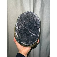 Roher Blauer Amethyst, Amethyst Kathedrale, Schwarzer Geode, Geode Cluster, Druzy Höhle, Angstlinderung von NaturalCrystalHK