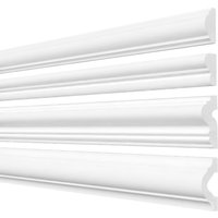 1x Wandleiste - Stuckleisten Wand Zierleisten Weiß Wandleisten Selbstklebend Wandstuck Bemalbar Dekorleisten Zuschneidbar von NaturalGoodsBERLIN