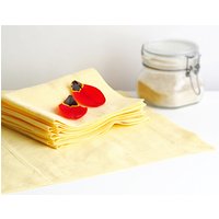 Hellgelb Leinen Tischbeim, Handgemachte Tischwäsche, Hochzeit Dekor, Essen Versorgung, Home Textiles, Gezerte Ecken von NaturalHomeTreasures