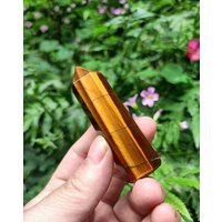 Tigerauge Turm/Polierte Gelbe Punkte Schmuckherstellung Größe Ca. 30 ~ 100 Mm Höhe Glänzende Stein Zauberstäbe Reichtum von NaturalMineralsArt