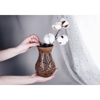 Dekorative Keramikvase, Durchbrochene Handgemachte Vase Getrocknete Blume, Vase, Handgemachtes Bücherregaldekor, Sammlergeschenkidee von NaturalPotteryFW