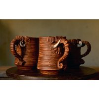 Mammut-Kaffeetasse, Handgemachte Keramiktasse, Tierstilisierte Tasse, Mammut-Keramik-Tasse, Kaffee-Liebhaber-Geburtstagsgeschenk, Beste Geschenkidee von NaturalPotteryFW