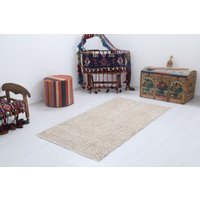100x200 Kelimteppich, Alter Teppich, Turkis Vintage Teppich 100x200, Handgefertigter Wollteppich, 1662 von NaturalRugHome