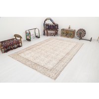 200x300 Teppich, Vintage Weicher Oushak Handgewebter Wollteppich, Kelimteppich, Handteppich, 3901 von NaturalRugHome