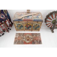 Fußmatte, Vintage Teppich, Handgeknüpfte Türmatte 1x3 Türteppich, Badvorleger, Dekor von NaturalRugHome