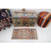 Fußmatte Vintage, 2x3 Handgefertigter Teppich, Türmatte Türkisch, Oushak, Handgemachter Teppich 2x3, 2x3 Vintage Teppich, Kleiner Teppich, 2577 von NaturalRugHome