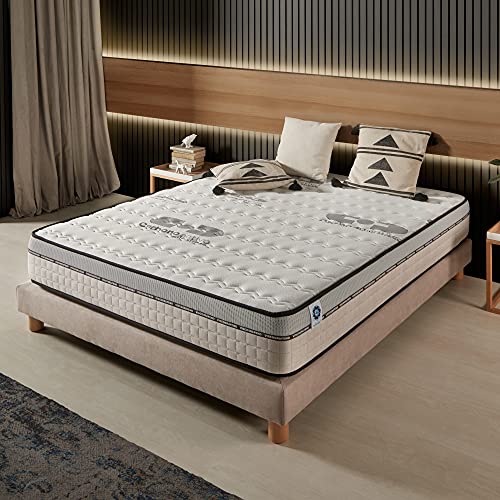Naturalex - Matratze 140x190 cm - Visco-Carbone - Mittelfest - Blue Latex Matratze mit Aktivkohle - HR-Schaum - Anti-Stress - 7 Zonen Matratze - Höhe 24 cm - Öko-Tex Zertifiziert von Naturalex