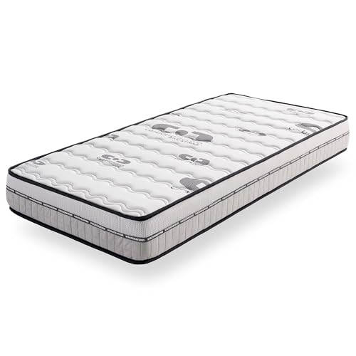 Naturalex - Matratze 90x190 cm - Visco-Carbone - Mittelfest - Blue Latex Matratze mit Aktivkohle - HR-Schaum - Anti-Stress - 7 Zonen Matratze - Höhe 24 cm - Öko-Tex Zertifiziert von Naturalex