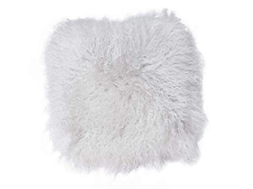 Naturally Sheepskins Echter 100% natürliches mongolisches Lammfell Kissenbezug, 40 x 40 cm, Elfenbein von Naturally Sheepskins