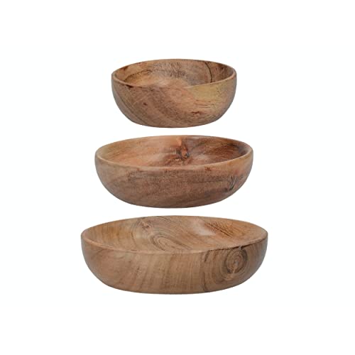 Naturals Creative Tops Lebensmittelechte dekorative Dipschalen aus Holz (3er-Set) 12,4 cm (5 Zoll), 10,2 cm (4 Zoll) und 8 cm (3 Zoll), Tiefe jeweils 2 cm von Naturals