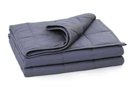 Naturasan Entspannungsdecke 7kg aus Baumwolle, Gewichtsdecke, Beschwerte Decke, Anti Stress, Weighted Blanket für Erwachsene und Kinder, Grau (122 x 183 cm, 7kg) von Naturasan