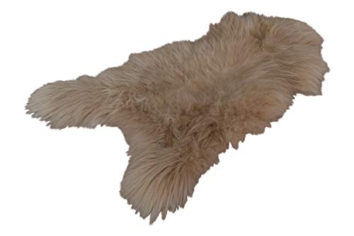 Naturasan Island Lammfell Schaffell, Spitzenqualität, Lammfell-Teppich ökologisch gegerbt, Naturfell Vorleger Farbe Milchkaffee/Beige (110-120 cm) von Naturasan