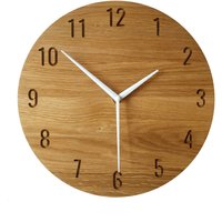 Eichenholz Wanduhr Naturharz, Moderne Stille Uhr | 28 cm von NaturdecoDesign