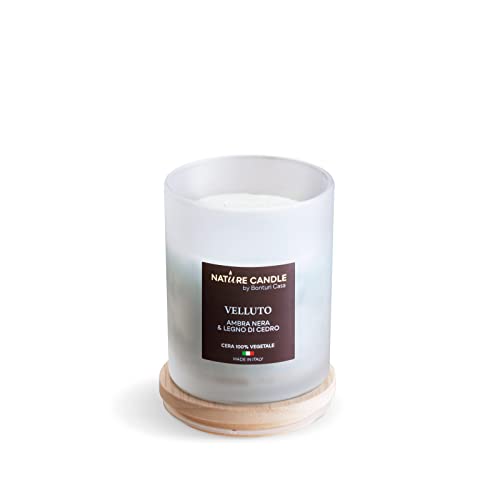 NATURE CANDLE Linie Atelier 200 g – Samt – Schwarzer Bernstein und Zedernholz von NATURE CANDLE by Bonturi Casa