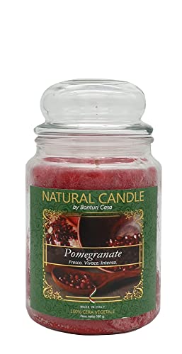 Nature Candle 167352 Duftkerze Pomegranate Wachs, 100% Vegetale, 580 g, Sortiert von Nature Candle