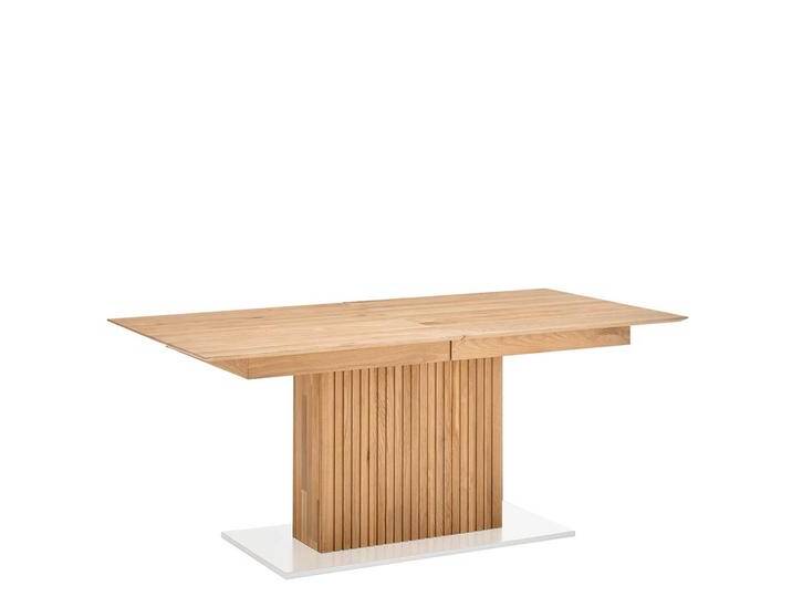 Esszimmertisch modern in Eiche Bianco und Weiß zwei Einlegeplatten von Nature-Dream